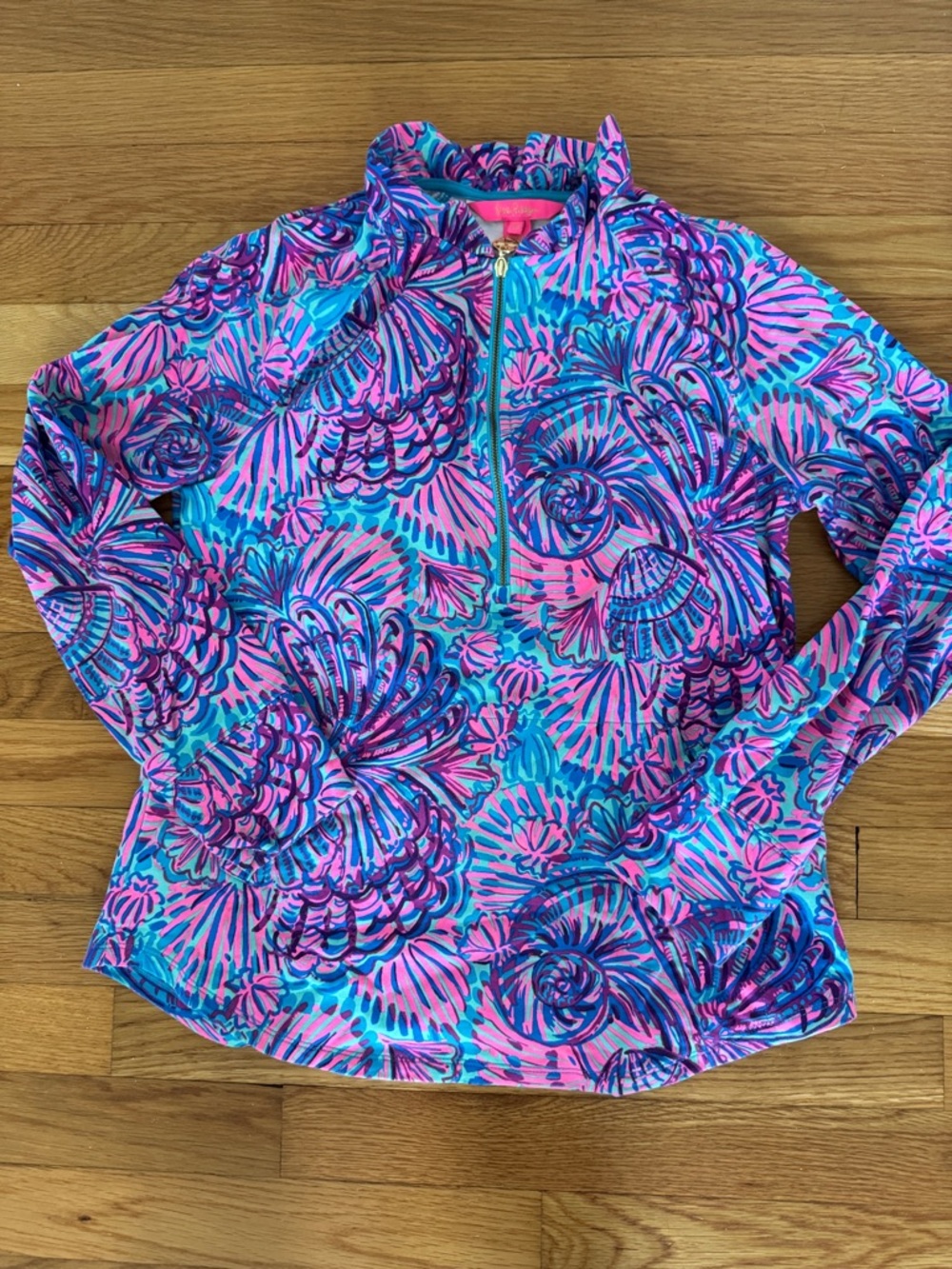 Lilly Pulitzer Pink, Blue & Purple Floral Half-Zip Pullover